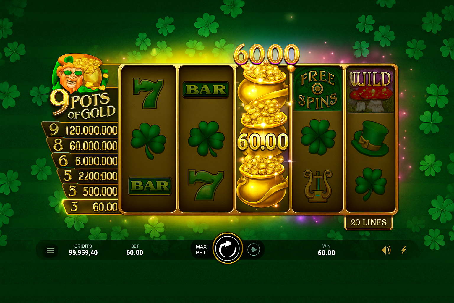 9 pots of Gold gameplay
