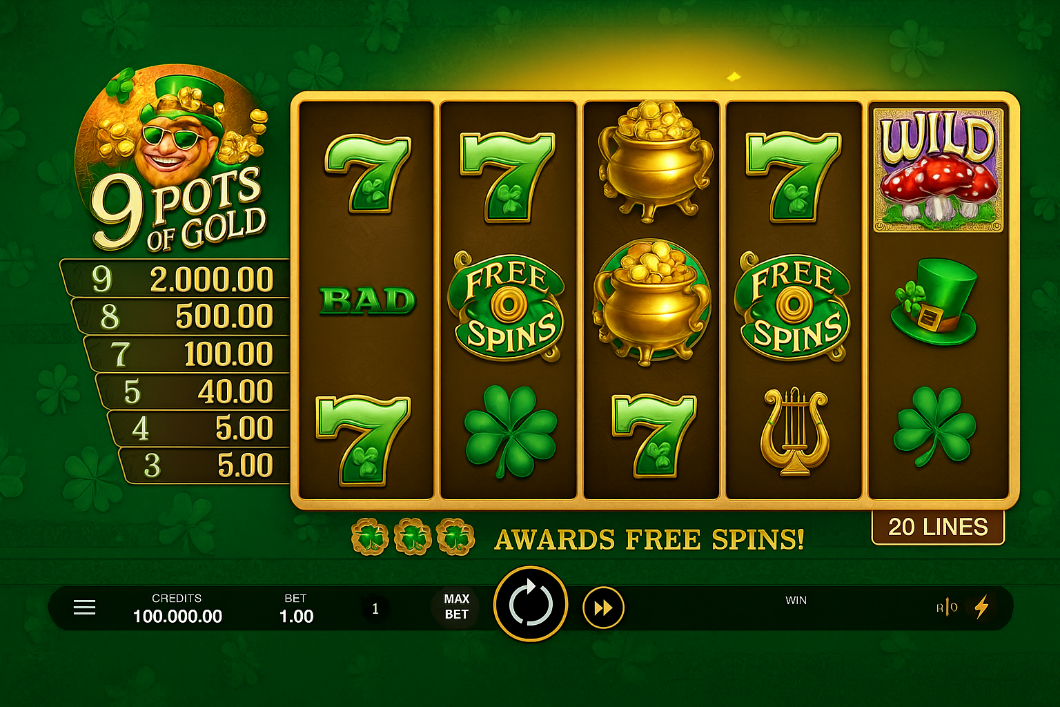 9 pots of Gold
